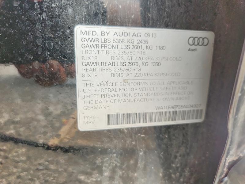 Продаж на аукціоні авто 2014 Audi Q5, vin: WA1LFAFP2EA034927, номер лоту: 60414856
