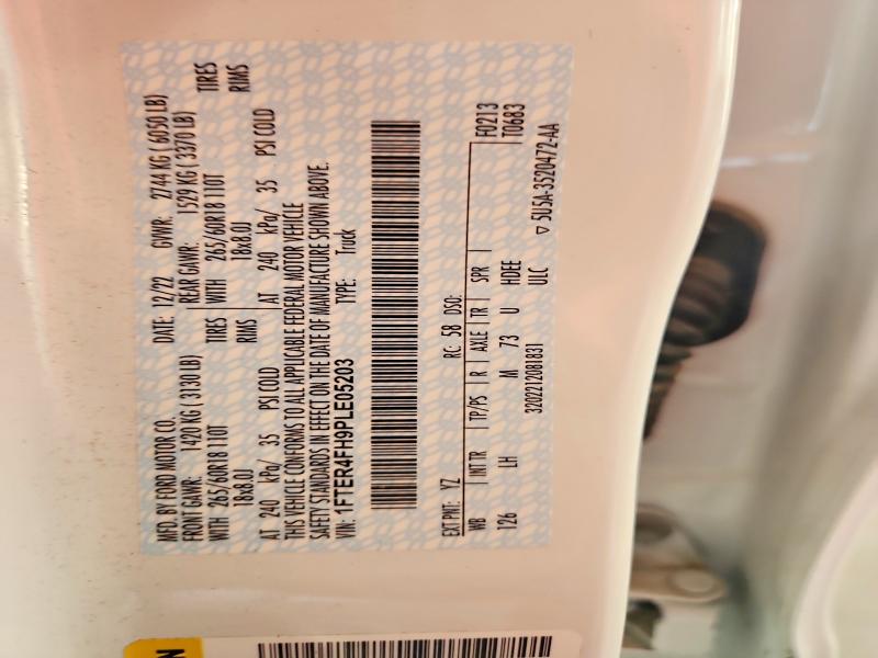 2023 Ford Ranger მანქანა იყიდება აუქციონზე, vin: 1FTER4FH9PLE05203, აუქციონის ნომერი: 62672896