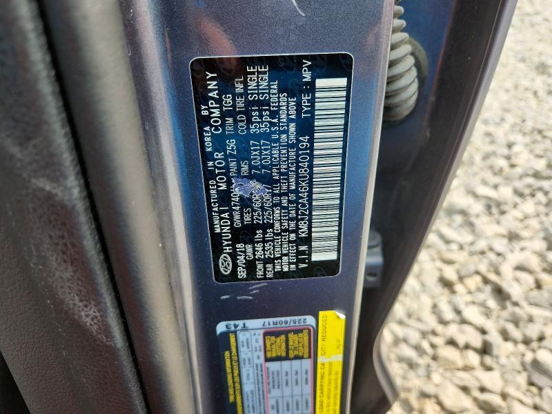 Aukcja sprzedaży 2019 Hyundai Tucson, vin: KM8J2CA46KU840194, numer aukcji: 61291866