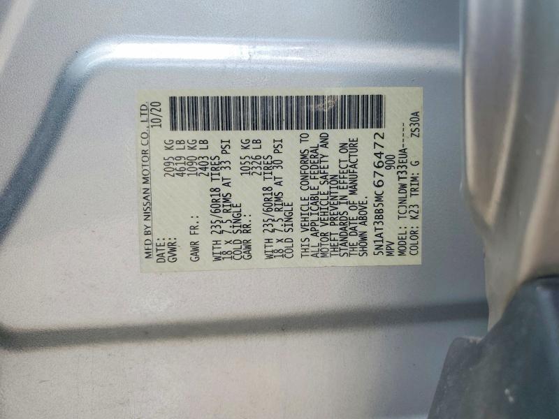 Продажа на аукционе авто 2021 Nissan Rogue, vin: 5N1AT3BB5MC676472, номер лота: 85987575