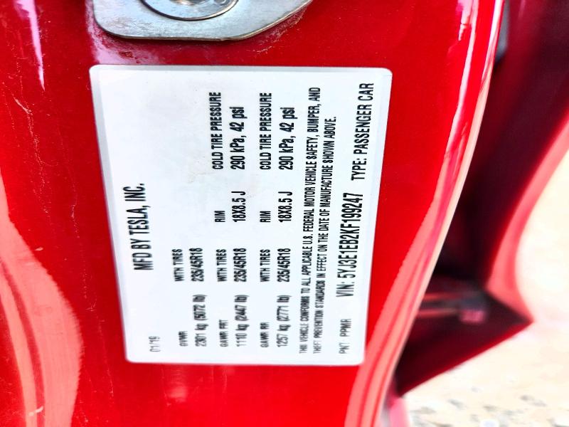 59587316 :رقم المزاد ، 5YJ3E1EB2KF199247 vin ، 2019 Tesla Model 3 مزاد بيع