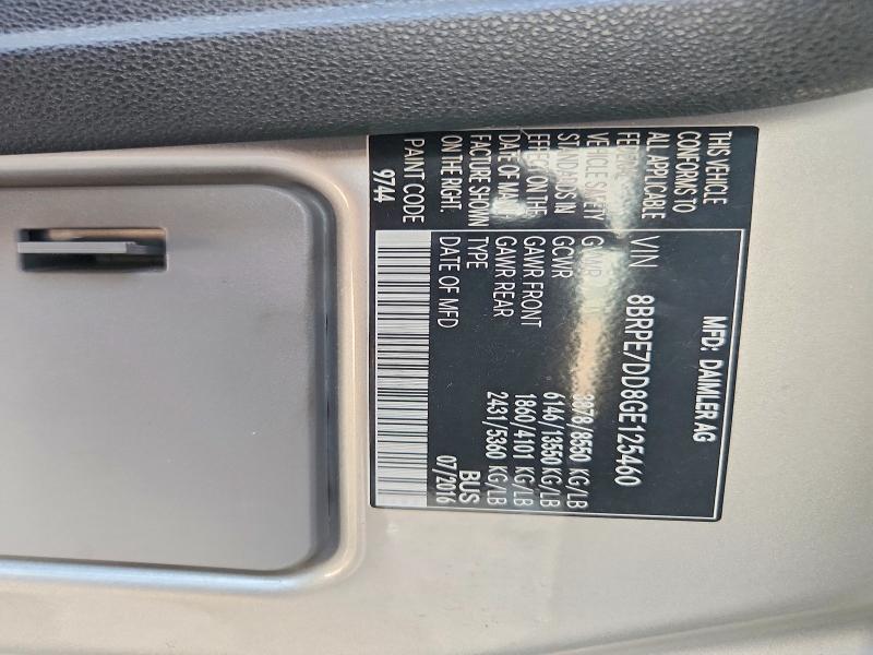 85981565 :رقم المزاد ، 8BRPE7DD8GE125460 vin ، 2016 Mercedes-benz Sprinter مزاد بيع