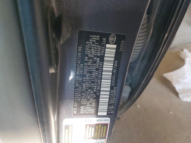 59784896 :رقم المزاد ، 4T1BK36B79U324335 vin ، 2009 Toyota Avalon مزاد بيع