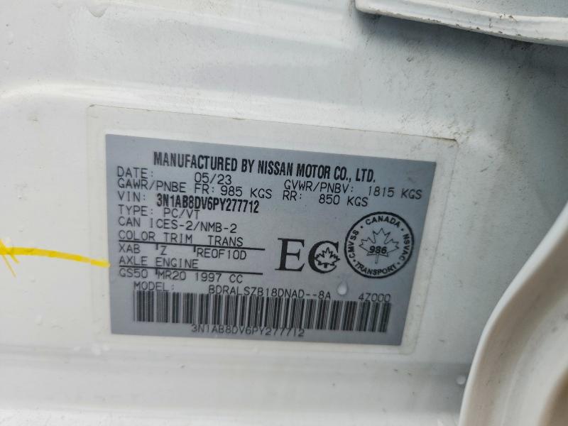 Aukcja sprzedaży 2023 Nissan Sentra, vin: 3N1AB8DV6PY277712, numer aukcji: 61915896