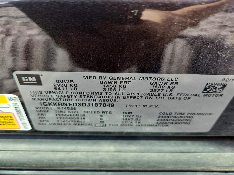 Продаж на аукціоні авто 2013 Gmc Acadia, vin: 1GKKRNED3DJ187049, номер лоту: 60574306