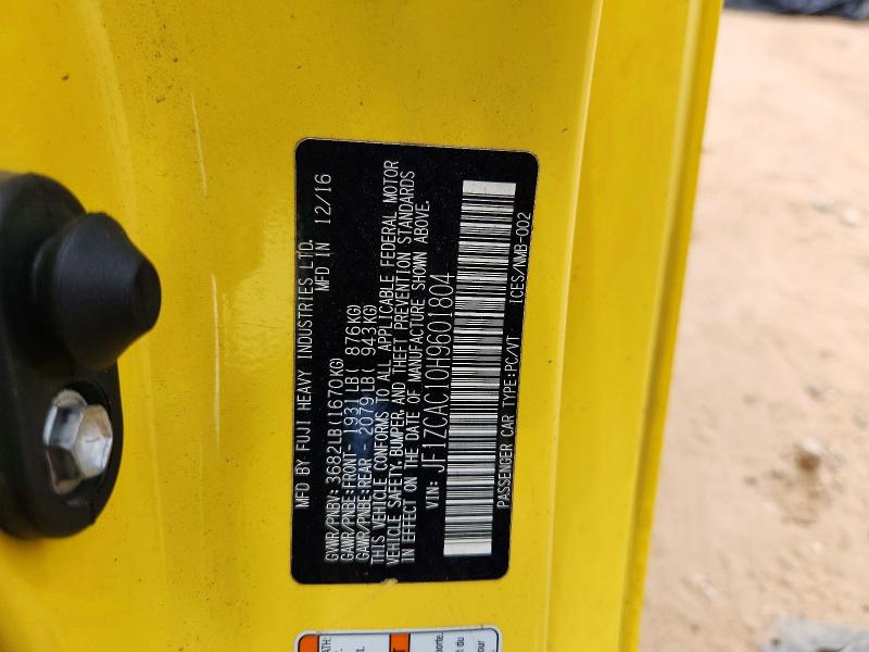 Aukcja sprzedaży 2017 Subaru Brz, vin: JF1ZCAC10H9601804, numer aukcji: 59879486