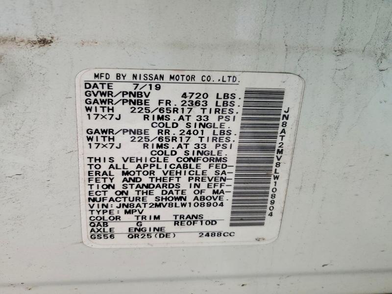 Продажа на аукционе авто 2020 Nissan Rogue, vin: JN8AT2MV8LW108904, номер лота: 60673756