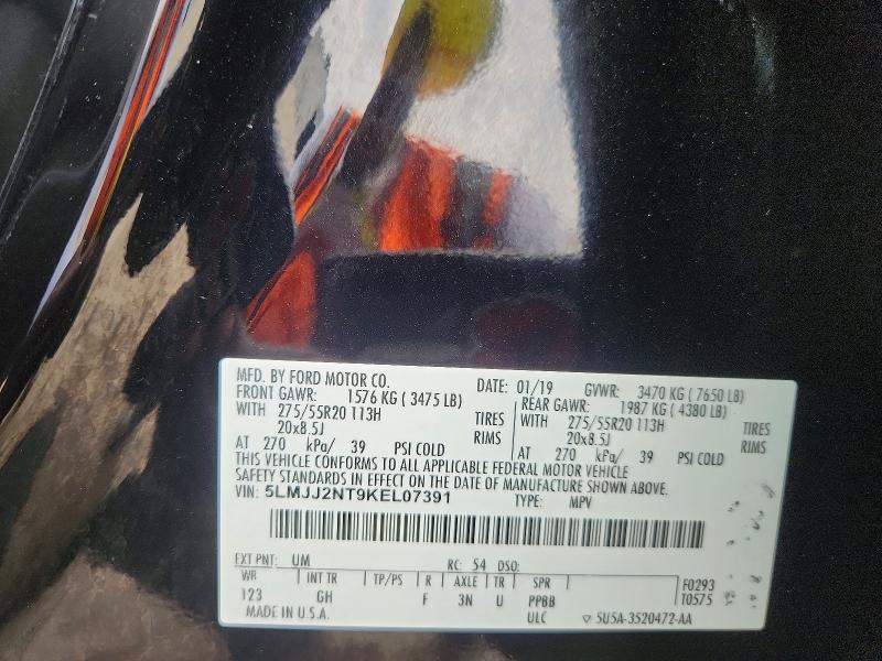61741936 :رقم المزاد ، 5LMJJ2NT9KEL07391 vin ، 2019 Lincoln Navigator مزاد بيع