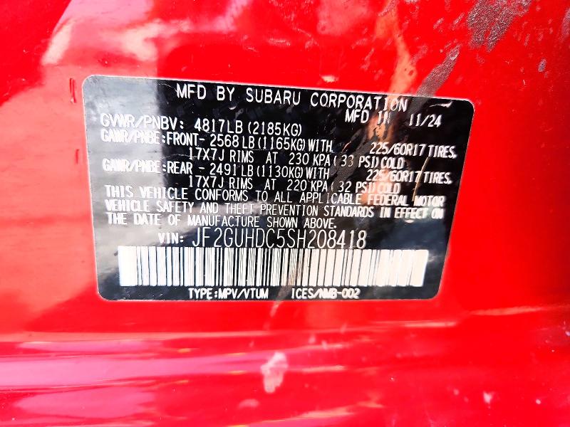 Продажа на аукционе авто 2025 Subaru Crosstrek, vin: JF2GUHDC5SH208418, номер лота: 62225536