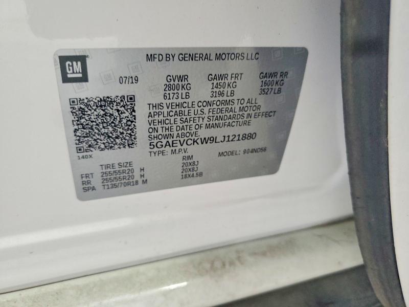 Продаж на аукціоні авто 2020 Buick Enclave, vin: 5GAEVCKW9LJ121880, номер лоту: 62001526