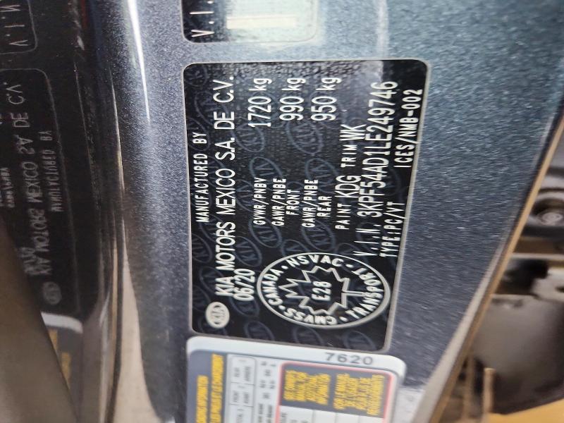 62848666 :رقم المزاد ، 3KPF54AD1LE249746 vin ، 2020 Kia Forte مزاد بيع