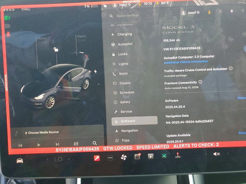 2018 Tesla Model 3 მანქანა იყიდება აუქციონზე, vin: 5YJ3E1EA8JF059435, აუქციონის ნომერი: 62112226