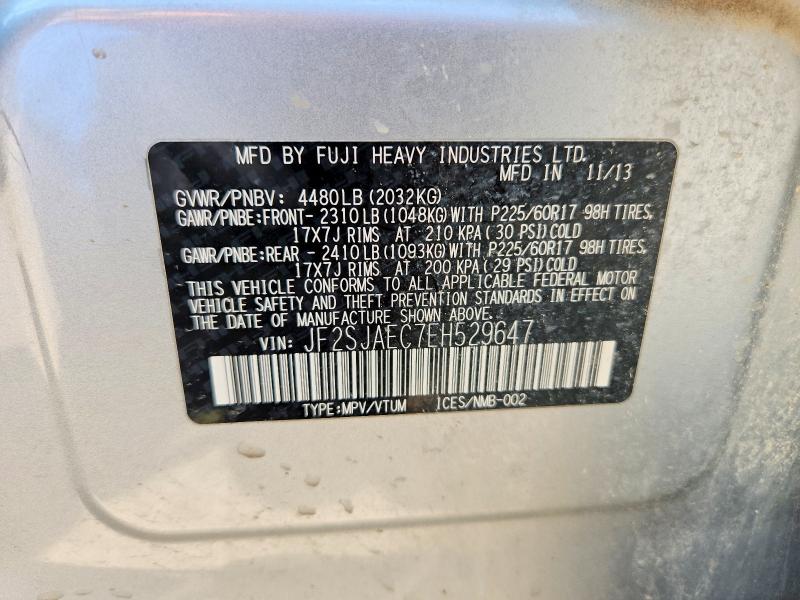 Продажа на аукционе авто 2014 Subaru Forester, vin: JF2SJAEC7EH529647, номер лота: 61332516