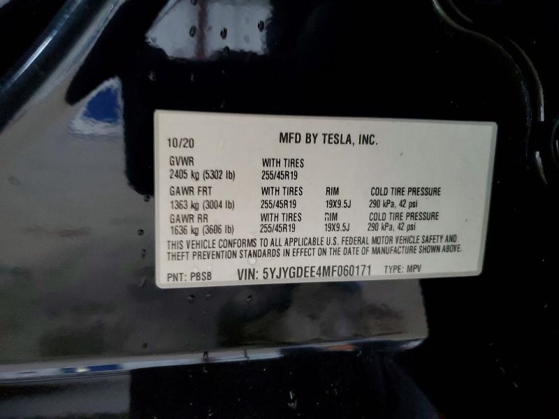 Aukcja sprzedaży 2021 Tesla Model Y, vin: 5YJYGDEE4MF060171, numer aukcji: 61327446