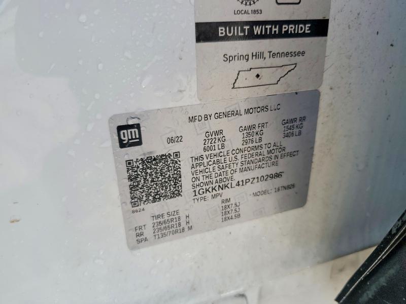 2023 Gmc Acadia მანქანა იყიდება აუქციონზე, vin: 1GKKNKL41PZ102986, აუქციონის ნომერი: 60719206