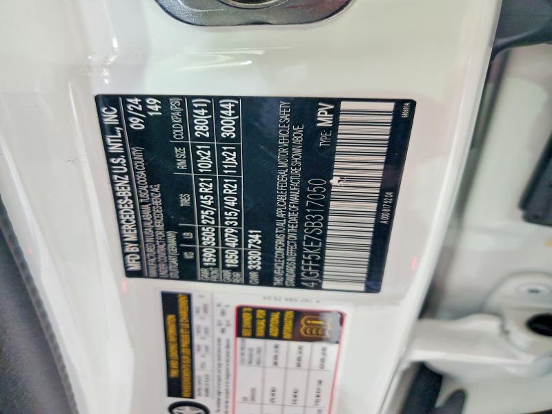 2025 Mercedes-benz Gls მანქანა იყიდება აუქციონზე, vin: 4JGFF5KE7SB317050, აუქციონის ნომერი: 61617356