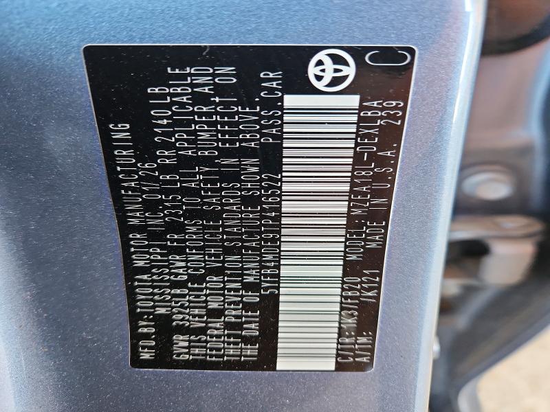 59855916 :رقم المزاد ، 5YFB4MDE9TP416522 vin ، 2026 Toyota Corolla مزاد بيع