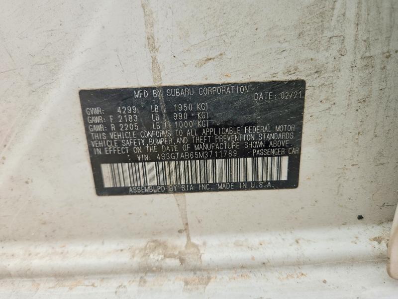 60068606 :رقم المزاد ، 4S3GTAB65M3711789 vin ، 2021 Subaru Impreza مزاد بيع