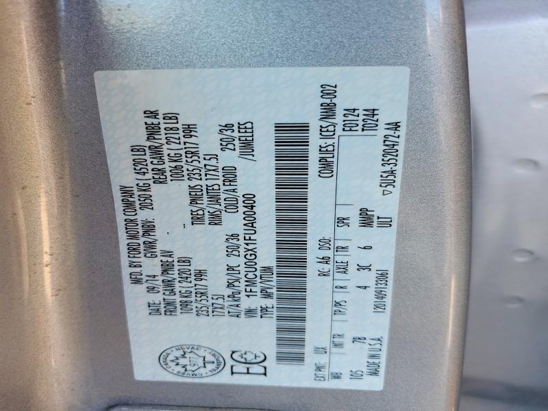 Auction sale of the 2015 Ford Escape, vin: 1FMCU0GX1FUA00400, lot number: 60401046