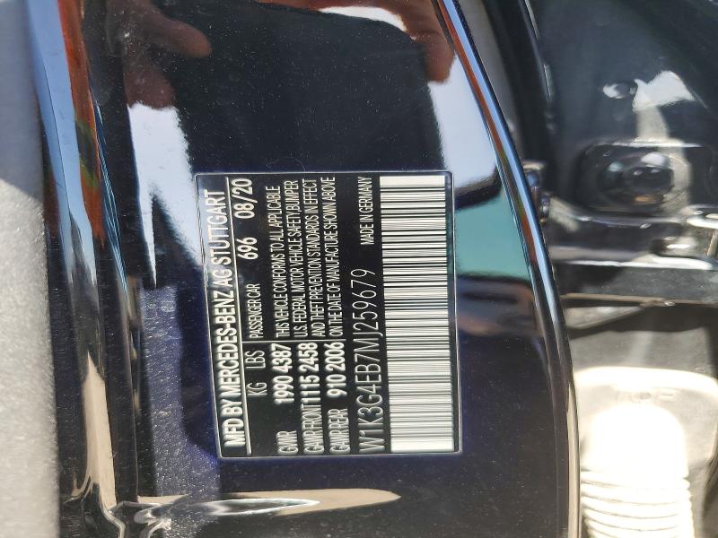 Продаж на аукціоні авто 2021 Mercedes-benz A, vin: W1K3G4EB7MJ259679, номер лоту: 62165086