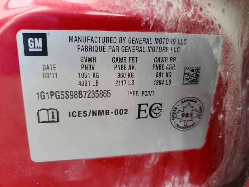 Продажа на аукционе авто 2011 Chevrolet Cruze, vin: 1G1PG5S98B7235865, номер лота: 62917536