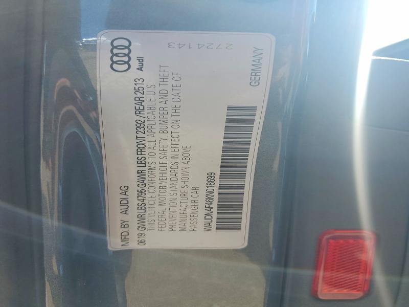 Aukcja sprzedaży 2019 Audi A4, vin: WAUDNAF46KN018699, numer aukcji: 60708226