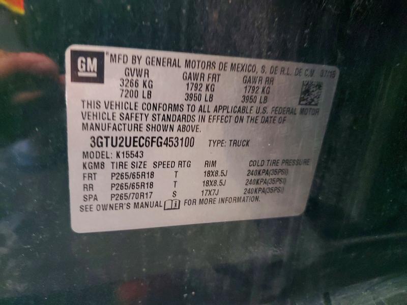 62282126 :رقم المزاد ، 3GTU2UEC6FG453100 vin ، 2015 Gmc Sierra مزاد بيع