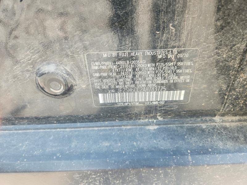 Продажа на аукционе авто 2010 Subaru Forester, vin: JF2SH6CC2AH783725, номер лота: 57827016