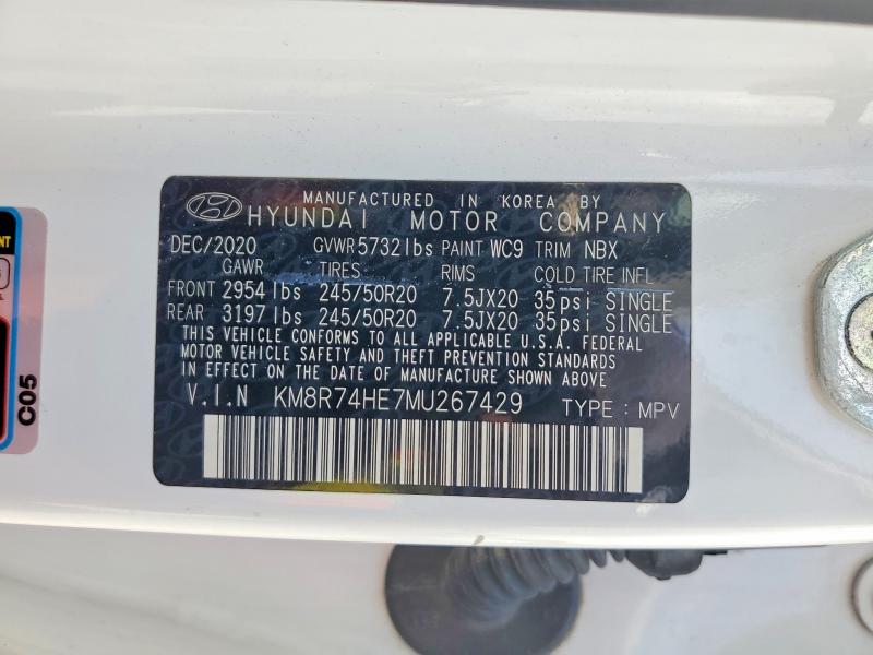 Продаж на аукціоні авто 2021 Hyundai Palisade, vin: KM8R74HE7MU267429, номер лоту: 61747596