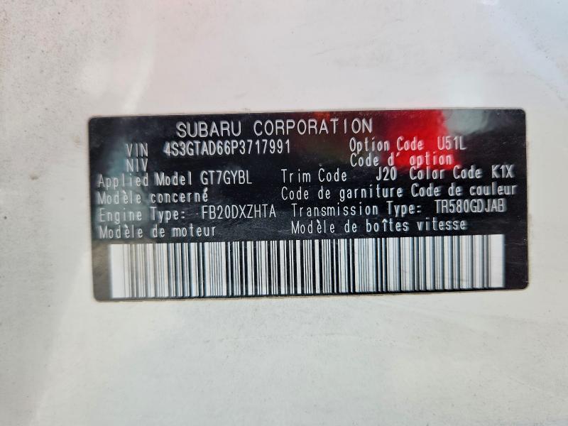 58838836 :رقم المزاد ، 4S3GTAD66P3717991 vin ، 2023 Subaru Impreza مزاد بيع