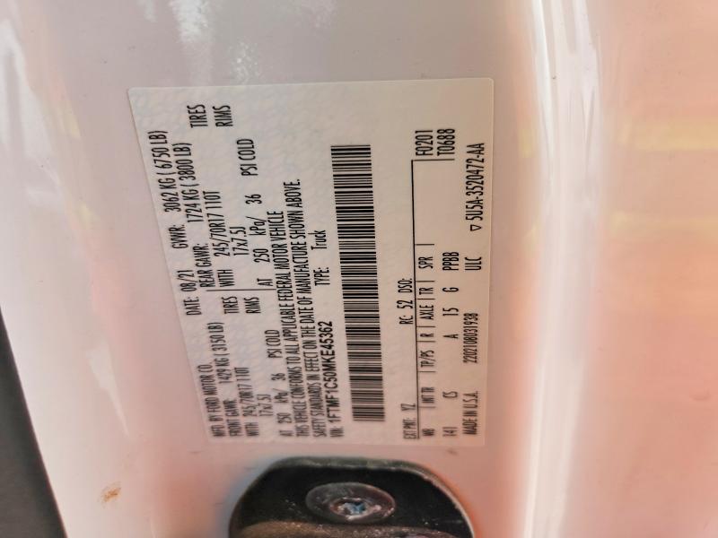 60737956 :رقم المزاد ، 1FTMF1C50MKE45362 vin ، 2021 Ford F150 مزاد بيع