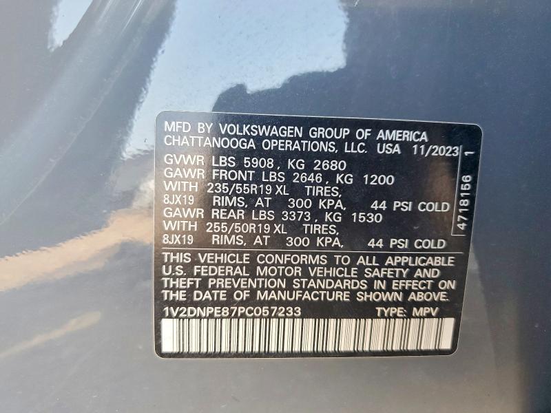 2023 Volkswagen Id.4 მანქანა იყიდება აუქციონზე, vin: 1V2DNPE87PC057233, აუქციონის ნომერი: 60980506