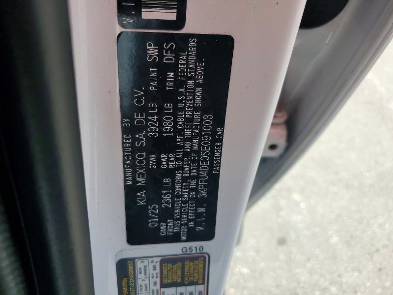 Aukcja sprzedaży 2025 Kia K4, vin: 3KPFU4DE0SE091003, numer aukcji: 60201406