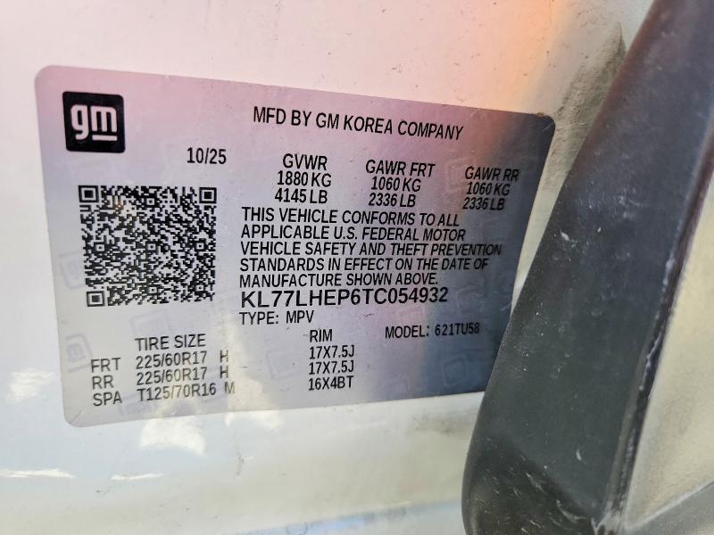 62621756 :رقم المزاد ، KL77LHEP6TC054932 vin ، 2026 Chevrolet Trax مزاد بيع