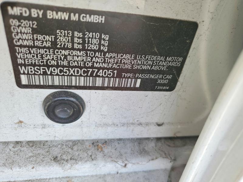 2013 Bmw M5 მანქანა იყიდება აუქციონზე, vin: WBSFV9C5XDC774051, აუქციონის ნომერი: 61963496