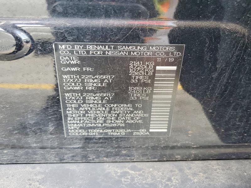 61619126 :رقم المزاد ، KNMAT2MV9LP528791 vin ، 2020 Nissan Rogue مزاد بيع