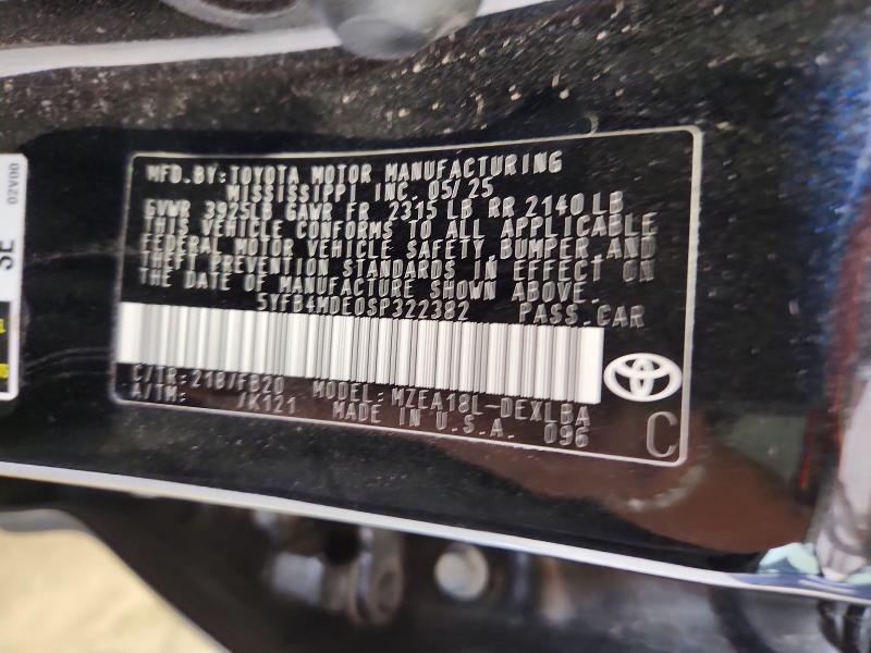 62239746 :رقم المزاد ، 5YFB4MDE0SP322382 vin ، 2025 Toyota Corolla مزاد بيع
