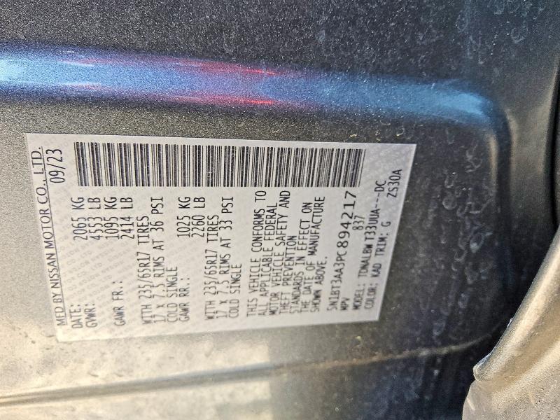 59893916 :رقم المزاد ، 5N1BT3AA3PC894217 vin ، 2023 Nissan Rogue مزاد بيع