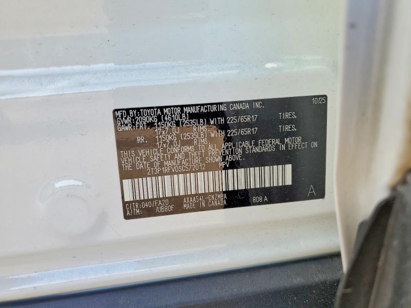 85628395 :رقم المزاد ، 2T3P1RFV0SC572012 vin ، 2025 Toyota Rav4 مزاد بيع