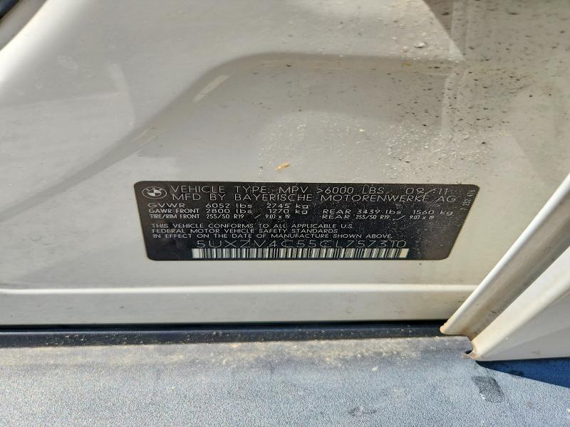 58327756 :رقم المزاد ، 5UXZV4C55CL757310 vin ، 2012 Bmw X5 مزاد بيع