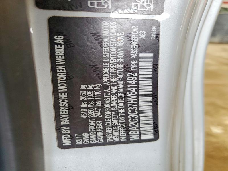 61238706 :رقم المزاد ، WBA2G3C37HV641492 vin ، 2017 Bmw M240xi مزاد بيع
