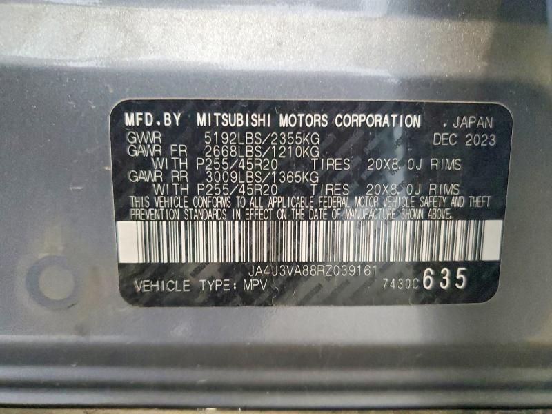 2024 Mitsubishi Outlander მანქანა იყიდება აუქციონზე, vin: JA4J3VA88RZ039161, აუქციონის ნომერი: 60871196