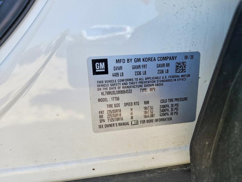 Продажа на аукционе авто 2021 Chevrolet Trailblazer, vin: KL79MUSLXMB064533, номер лота: 85969395