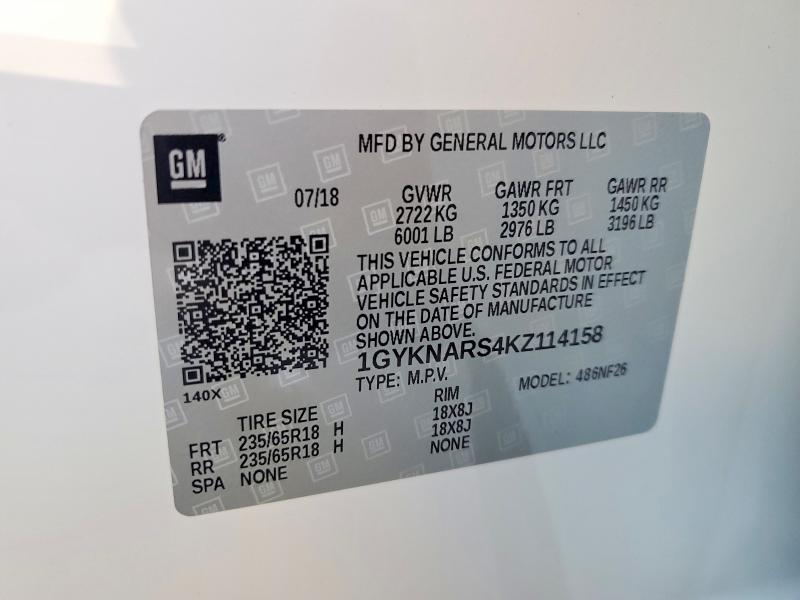 Aukcja sprzedaży 2019 Cadillac Xt5, vin: 1GYKNARS4KZ114158, numer aukcji: 61353316