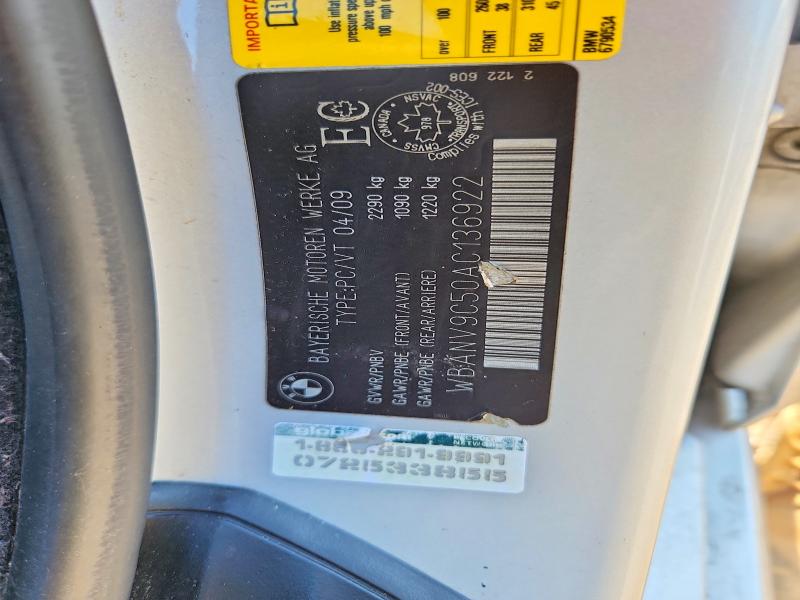 56595956 :رقم المزاد ، WBANV9C50AC136922 vin ، 2010 Bmw 535 مزاد بيع