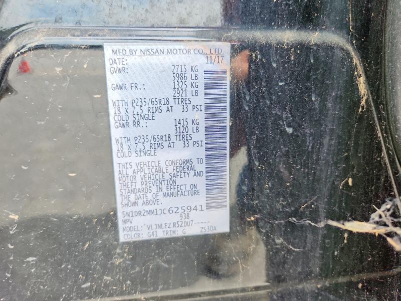 2018 Nissan Pathfinder მანქანა იყიდება აუქციონზე, vin: 5N1DR2MM1JC625941, აუქციონის ნომერი: 59704926