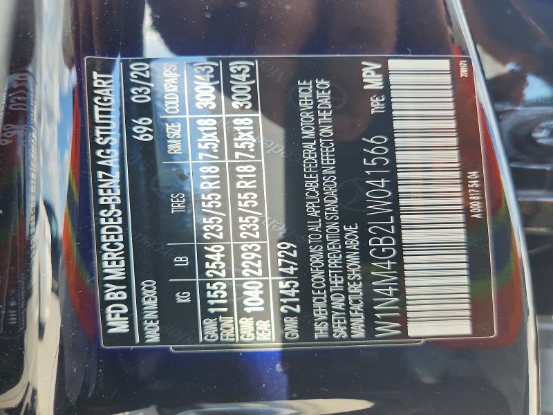 Auction sale of the 2020 Mercedes-benz Glb, vin: W1N4M4GB2LW041566, lot number: 60138576