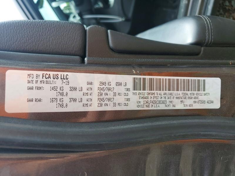 63212966 :رقم المزاد ، 1C4RJFAG5KC853823 vin ، 2019 Jeep Grand Cherokee مزاد بيع