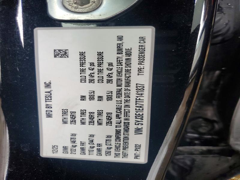 Продаж на аукціоні авто 2026 Tesla Model 3, vin: 5YJ3E1EA7TF141837, номер лоту: 61059386