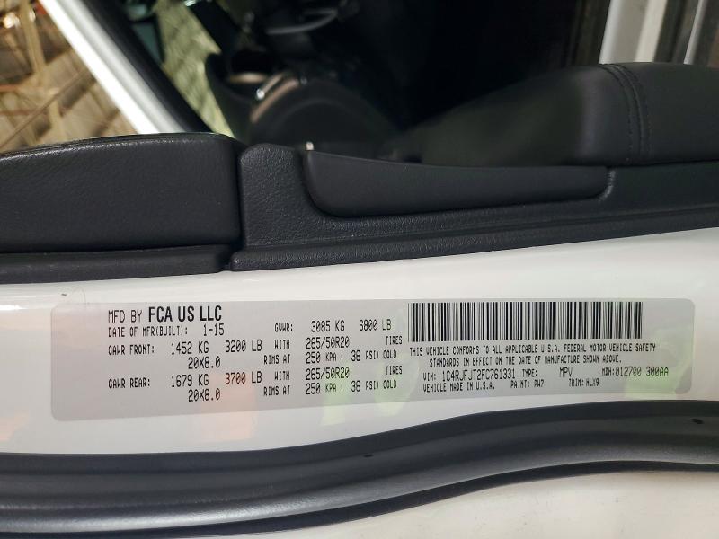 61881726 :رقم المزاد ، 1C4RJFJT2FC761331 vin ، 2015 Jeep Grand Cherokee مزاد بيع